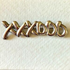 VTG Sterling XXXOOO Brooch